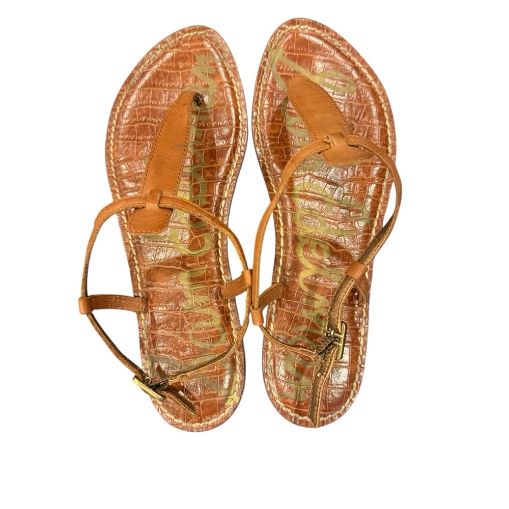 Sam Edelman Brown Strappy Flat Thong Sandals sz 7.5